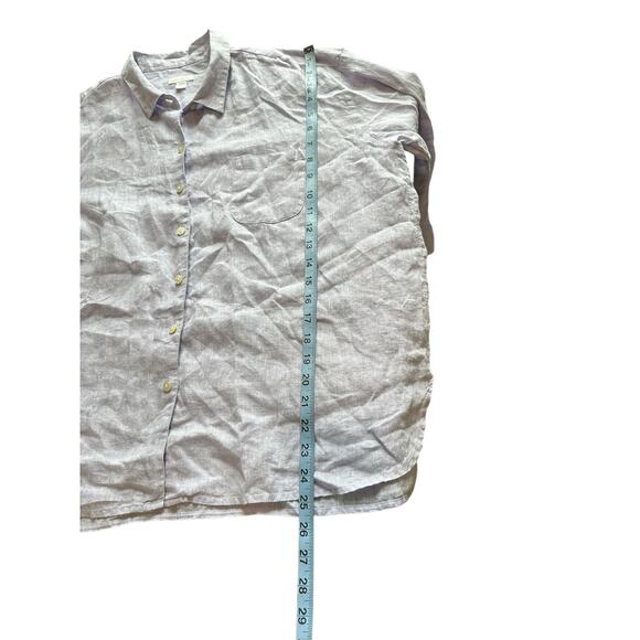J. Jill Love Linen Purple Lagenlook Coastal Long Sleeve Blouse Size Large Petite - Picture 11 of 11